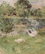 Berthe Morisot The Girl is rowing and goose France oil painting artist